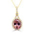 3.96ct Copper Pink Pendant with 0.36tct Diamonds set in 14K Yellow Gold