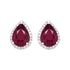 3.16ct Ruby Stud earrings with 0.18ct diamonds set in 14K white gold
