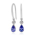 0.80tct Tanzanite earrings with 0.07tct diamonds set in 14K white gold