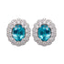 6.64ct Blue Zircon Stud Earring With 1.15tct Diamonds Set In 14kt White Gold