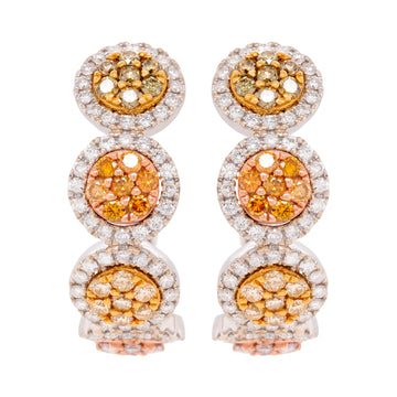 1.02tct Multi gemstone earrings with 0.74tct diamonds set in 14KW & 22KY