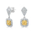 0.41ct Yellow Diamond Earring with 0.92ct Diamonds set in 18K Two Tone