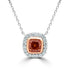 1.03Ct Colored Diamond Necklace With 0.15Tct Diamond Accents Set In14K Two Tone Gold