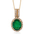 1.94ct Emerald pendant with 0.34ct diamonds set in 14K yellow gold