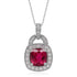 1.96ct Rubelite pendant with 0.34tct diamonds set in 14K white gold