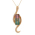 6.59ct Tourmaline pendant with 0.31tct diamonds set in 14K yellow gold
