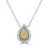 0.20Tct Yellow Diamond Pendant With 0.28Tct Accent Diamonds Set In 18K Two Tone Gold