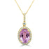 8.61Ct Kunzite Pendant With 0.83Tct Diamonds Set In 14K Yellow Gold