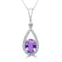 2.32ct Sapphire Pendant with 0.24ct Diamonds set in 14K White Gold