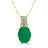2.21Ct Emerald Pendant With 014Tct Diamonds Set In 14K Yellow Gold