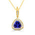 1.92Ct Tanzanite Pendant With 0.41Tct Diamonds Set In 14K Yellow Gold