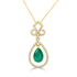 1.44Ct Emerald Pendant With 0.35Tct Diamonds Set In 14K Yellow Gold