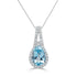 1.73Ct Aquamarine Pendant With 0.19Tct Diamonds Set In 14K White Gold