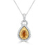 0.41Ct Yellow Diamond Pendant With 0.51Tct Diamond Accents Set In 14K Two Tone Gold