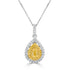 0.36Ct Yellow Diamond Pendant With 0.26Tct Diamond Accents Set In 18K Two Tone Gold