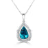 6.91Ct Blue Zircon Pendant With 0.27Tct Diamonds Set In 14K White Gold
