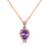 1.38ct Sapphire Pendant with 0.04ct Diamonds set in 14K Rose Gold