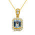 1.20Ct Aquamarine Pendant With 0.31Tct Diamonds Set In 18K Yellow Gold
