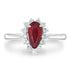 1.24Ct Ruby Ring With 0.28Tct Diamonds Set In 14K White Gold
