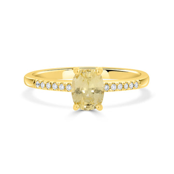 0.92ct Sapphire Rings with 0.05tct diamonds set in 14KT yellow gold