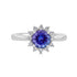 1.20ct Tanzanite ring with 0.18tct diamonds set in 14K white gold