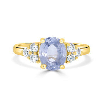 2.56ct Sapphire Rings with 0.40tct diamonds set in 14KT yellow gold
