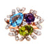 2tct Multi gemstones Rings with 0.18tct diamonds set in 14K rose gold