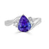 2ct Tanzanite ring with 0.13tct diamonds set in 14K white gold
