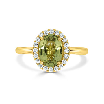 1.62ct Sapphire Rings  with 0.21tct diamonds set in 14KT gold