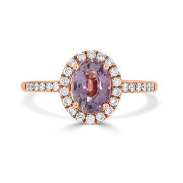 1.62ct Sapphire Rings with 0.31tct diamonds set in 14KT rose gold