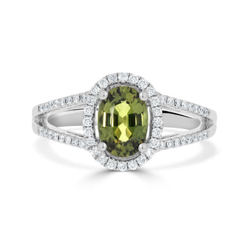 1.28ct Sapphire Rings with 0.24tct diamonds set in 14KT white gold