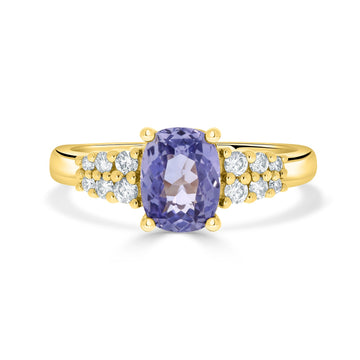 1.78ct Sapphire Rings  with 0.22tct diamonds set in 14KT yellow gold