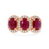 2.46ct Ruby Rings with 0.30tct diamonds set in 14kt rose gold