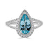 1.32ct Aquamarine ring with 0.46tct diamonds set in 14K white gold