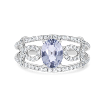 1.30ct Sapphire Rings with 0.46tct diamonds set in 14KT white gold