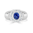 1.82ct SApphire Ring with 0.46tct Diamonds set in 14K White Gold