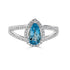 1.23ct Aquamarine ring with 0.44tct diamonds set in 14K white gold