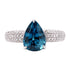 4.24ct Blue Zircon Rings with 0.43ct diamonds set in 14K white gold