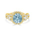 4.35Ct Blue Zircon With 0.57Tct Diamonds Set In 14K Yellow Gold