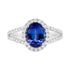 2.09ct Tanzanite Ring With 0.52tct Diamonds Set In 14kt White Gold