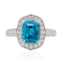4.08ct Blue Zircon Ring With 0.47tct Diamonds Set In 14kt White Gold