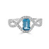 0.80ct Aquamarine ring with 0.40tct diamonds set in 14K white gold