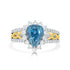 4.19Ct Blue Zircon Ring With 0.67Tct Diamonds Set In 14K Two Tone Gold