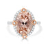 7.55ct Morganite Rings with 0.43tct Diamond set in 14K Two Tone Gold