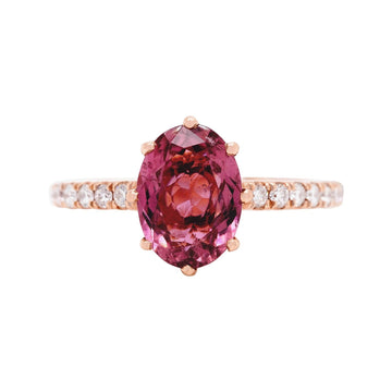 1.92ct Tourmaline Ring With 0.23tct Diamonds In 14K Rose Gold