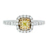 0.21Ct Yellow Diamond Ring With 0.48Tct Diamonds In 18K Two Tone Gold