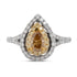 0.53Ct Yellow Diamond Ring With 0.61Tct Diamonds In 18k Two Tone Gold