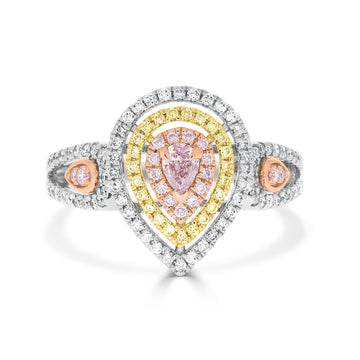 0.13tct Pink Diamond Ring with 0.5tct Diamonds set in 14K Two Tone gold