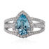 1.48ct Aquamarine ring with 0.55tct diamonds set in 14K white gold