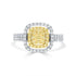 0.09ct Yellow Diamond Ring with 0.86ct Diamonds set in 14K Two Tone Gold